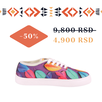 Neonski listovi - platnene ženske patike (-50%)