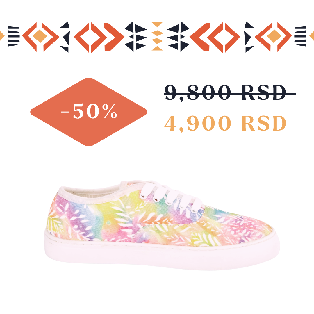 Tie Dye 80s - platnene ženske patike (-50%)