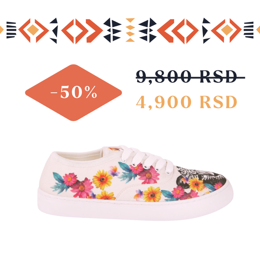 Leopard cvetovi - platnene ženske patike (-50%)