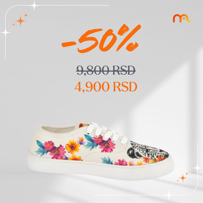 Leopard cvetovi - platnene ženske patike (-50%)