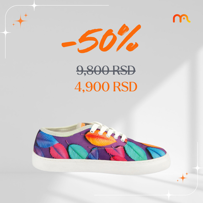 Neonski listovi - platnene ženske patike (-50%)