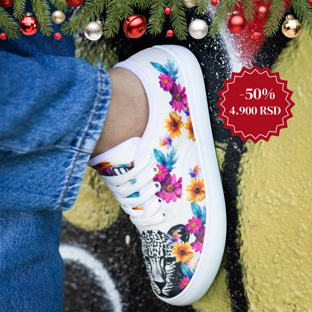 Leopard cvetovi - platnene ženske patike (-50%)