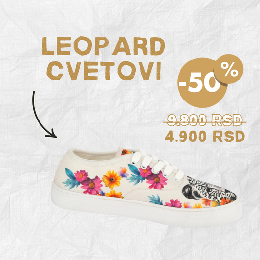 Leopard cvetovi - platnene ženske patike (-50%)