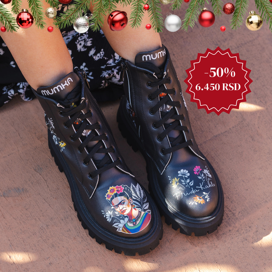 Frida Kalo - crne čizme  (-50%)