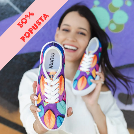 Neonski listovi - platnene ženske patike (-50%)