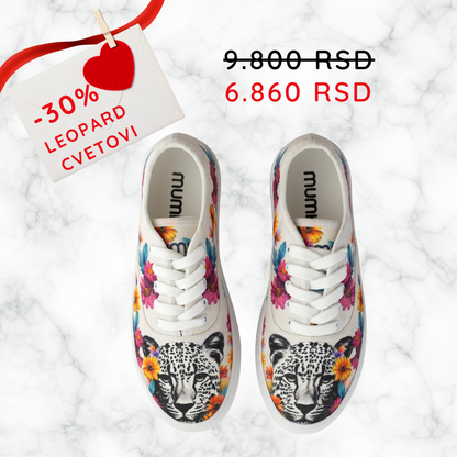 Leopard cvetovi - platnene ženske patike (-30%)