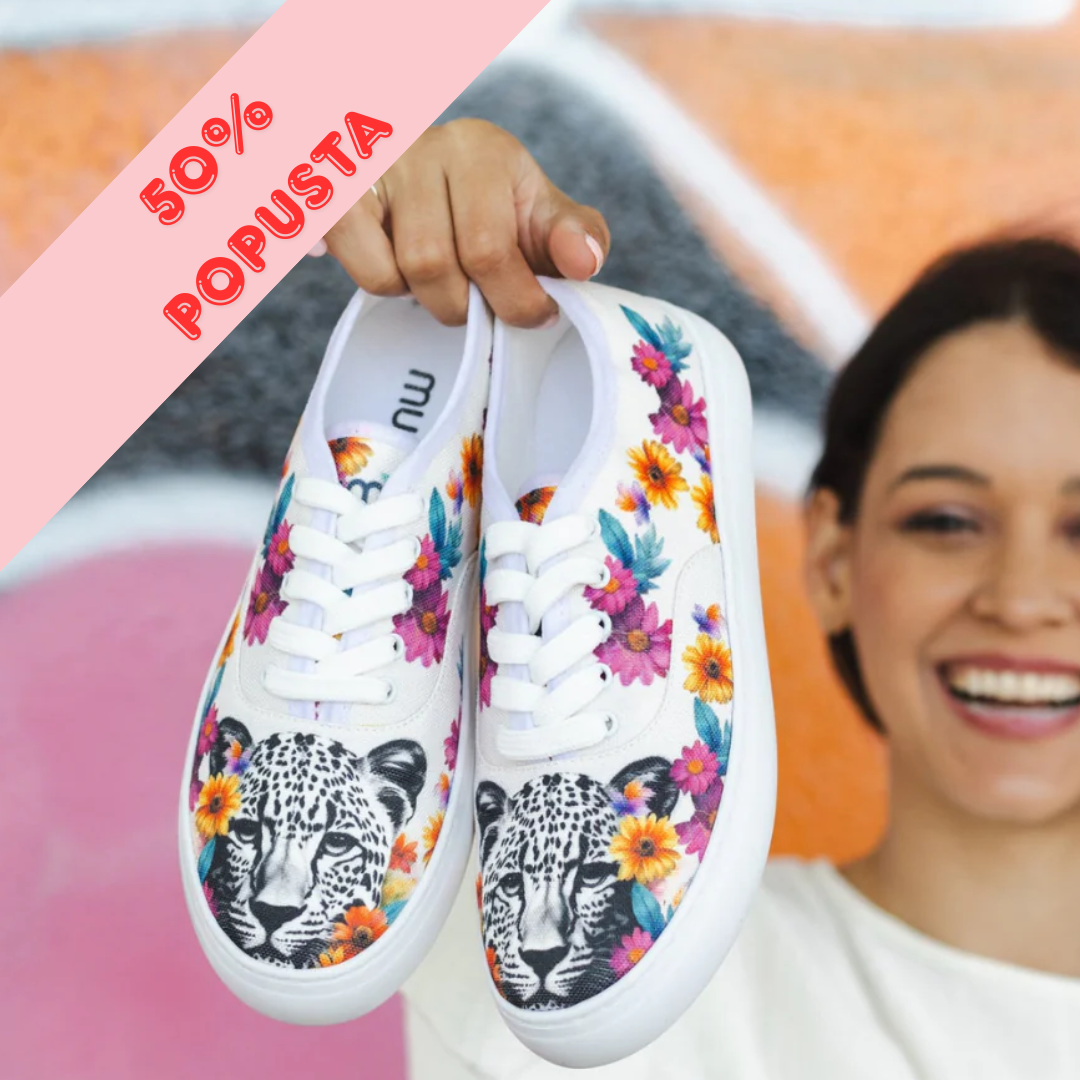 Leopard cvetovi - platnene ženske patike (-50%)