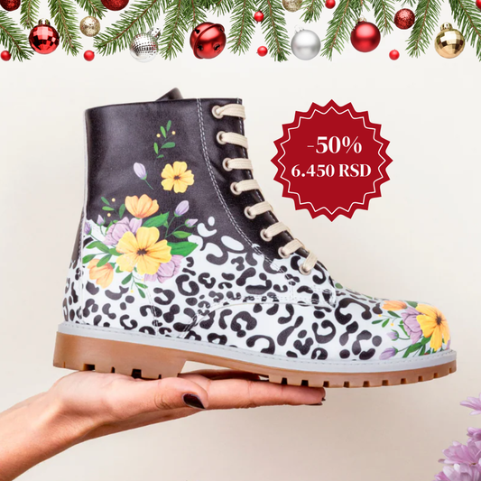 Životinjski i cvetni print - ženske čizme  (-50%)