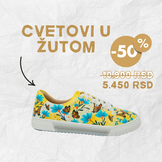 Cvetovi u žutom - ženske patike (-50%)