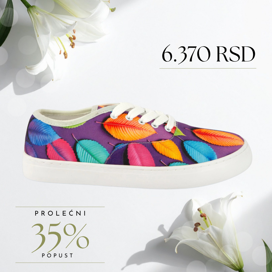 Neonski listovi - platnene ženske patike (-35%)