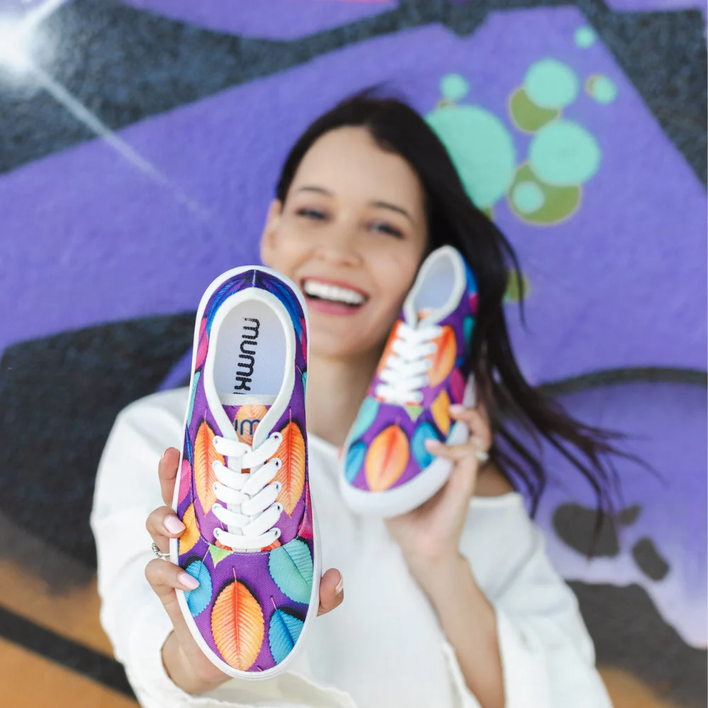 Neonski listovi - platnene ženske patike (-35%)